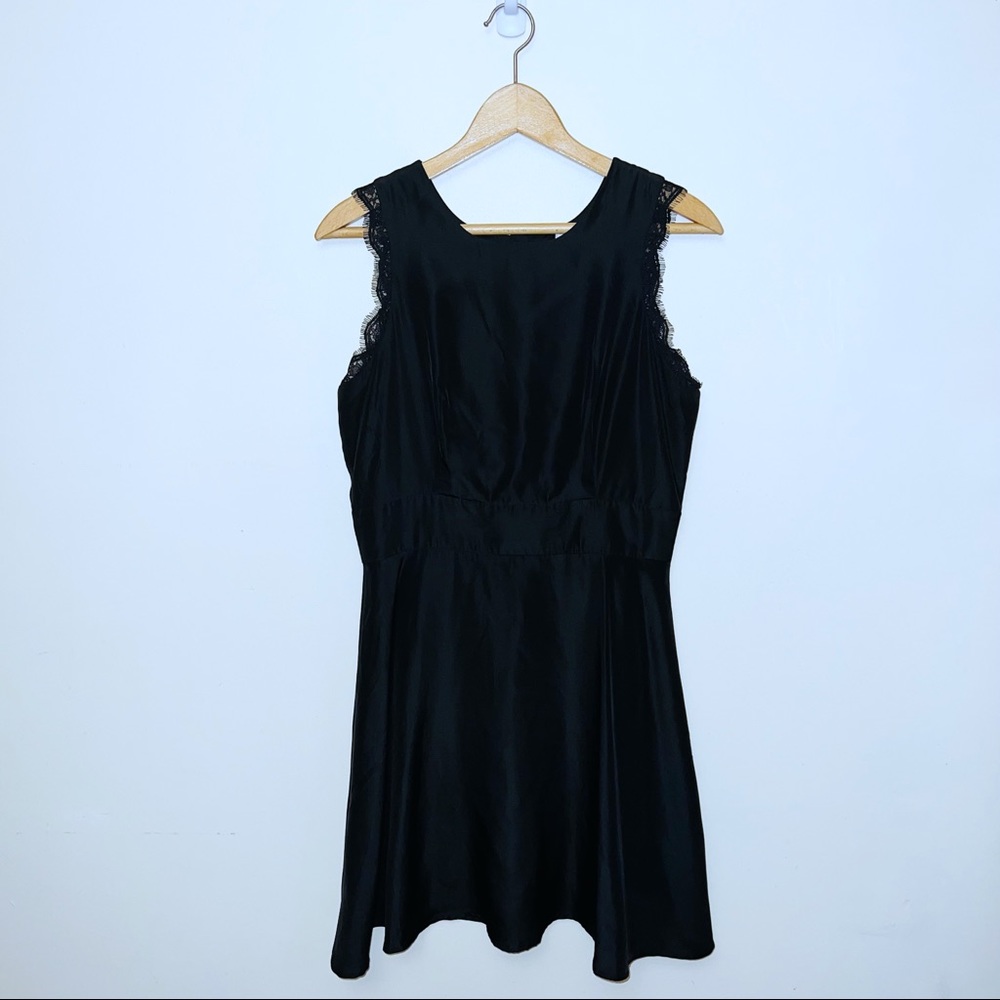 Charming Charlie Sleeveless Lace Trim Back Cutout Dress